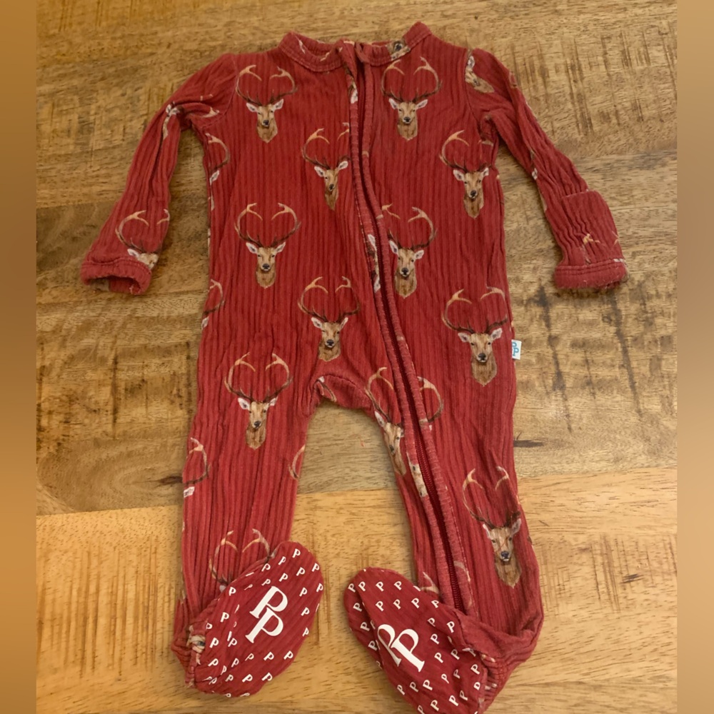 Red Deer Print New Born One Piece‎